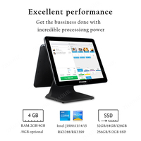 Double moniteur de point de vente, écran tactile, étanche, windows, 12 pouces, i3, ensemble système pour salon d'épicerie