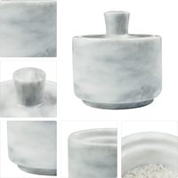 Marble Krafts, selière en marbre blanc et gris, pots à condiments, décoration de cuisine, bols à sel et à poivre, récipient à sel