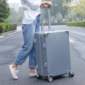 Valise à roulettes pour femme de 20 pouces avec roues pivotantes à 360 degrés, fermeture éclair de couleur unie, valise de voyage d'affaires - Product Image 4