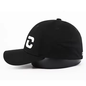 Cappellino da Baseball con chiusura posteriore in cotone nero a 6 pannelli con cappellino da Baseball personalizzato con toppa in gomma - Product Image 5