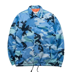 Trung Quốc Nhà Máy Tùy Chỉnh Mùa Thu Mùa Đông Dày Bomber Jacket Bán Buôn Mens Camo Nylon Huấn Luyện Viên Áo Khoác