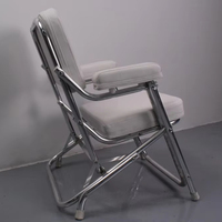 Chaise longue en vinyle blanc de qualité marine résistant aux UV avec accoudoirs de siège Accessoires de bateau pliants pour bateaux Acheter maintenant