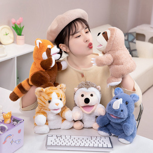 Tiger <strong>and</strong> Raccoon Animal Hand Puppet <strong>Lion</strong> with Movable Mouth Rabbit Plush Glove Toy for Play <strong>and</strong> Storytelling - Product Image 1