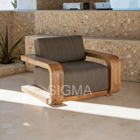 Ensemble de canapés d'extérieur Vila Luxury Teak au design contemporain, imperméable, protection solaire, écologique, durable, pour hôtel et jardin