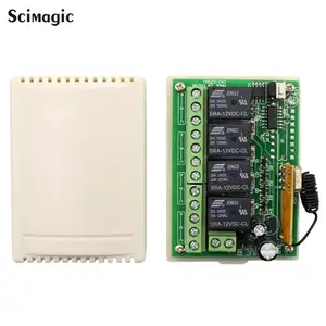 송수신기 + 수신기 DC 12V 24V 4CH 4way 무선 RF 433MHz 원격 제어 릴레이 스위치