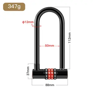 Wholesale High Quality Bicycle U-lock Combination Lock Anti-shear Anti-theft Lock Bike Accessories