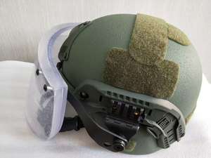 MICH ODグリーンUHMWPEアラミド弾道防護タクティカルヘルメット（3Aバイザー付き）頭部保護FAST M88ウェンディヘルメット（フェイスシールド付き） - Product Image 1