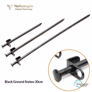 Yachuangxin Black Ground Stakes 30cm Steel Tent <b>Pegs</b> DIY Grade Straight <b>Bag</b> Handle Outdoor Camping Equipment All Seasons Use - Product Image 6