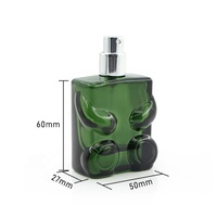 Botol Parfum Kaca Bentuk Beruang Hijau Mini 25ml, Kemasan Kosong Desain Unik, Wadah Parfum Logo Kustom dengan Pompa Semprot