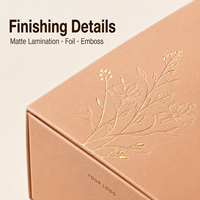 Boîtes à rabat personnalisées beige à motifs botaniques, boîtes cadeaux multi-scénarios à double compartiment pour bougies parfumées