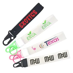 Chaveiro de pulseira de pvc personalizado, chaveiro de borracha transparente branco, chaveiro de plástico personalizado da moda