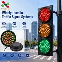 Module de signalisation routière LED CadSolar 300 mm, tricolore, boule complète, étanche IP65, pour projets de contrôle du trafic