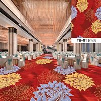 Moquette murale en nylon tissée à la machine haute densité ; Tapis commercial durable de style chinois moderne pour hôtels et salles de banquet