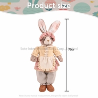 Nouveauté : Peluche Lapin Couple Debout 70 cm, Faite Main, Durable, Bonne Qualité, Certifiée BSCI, en Plastique et Polyester, Décoration Intérieure