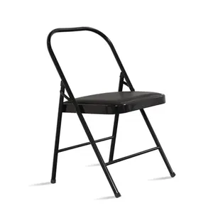 Cadeira de metal dobrável, cadeira grossa para exercício em casa