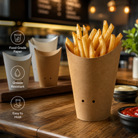 Boîte à frites personnalisée, imprimée, biodégradable, écologique, imperméable, pour aliments, emballage de restauration rapide, avec revêtement PE