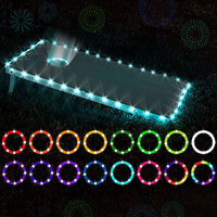 Vente en gros de lumières cornhole à LED Télécommande de lumières de plateau de trou de maïs Lumières LED Ensemble de jeu cornhole à 16 couleurs changeantes