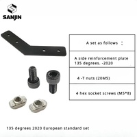 Plaque de renforcement d'angle latérale en aluminium de haute qualité et durable, profil 2020/45/135 degrés