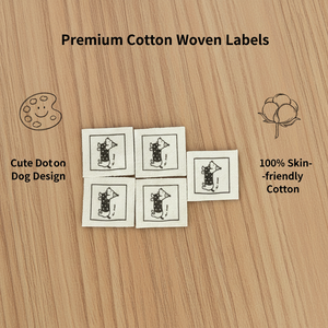Custom-<b>printed</b> cotton woven neck tags, laser-cut, square, <b>machine</b>-washable, suitable for luggage, footwear, and apparel - Product Image 4