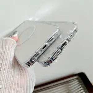 Hot Acrylic Shockproof Magnetic Suction Wireless Charging Transparent Clear Phone Case For IPhone 15 14 13 12 11 Pro Max XR 7 8