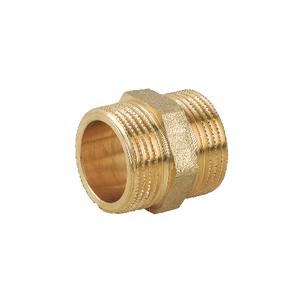 Raccordo a doppio attacco 1 1/4 pollici in ottone giallo per tubi idraulici - Product Image 1