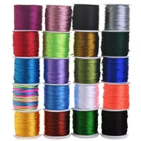 20m 1mm Nylon String Shamballa Bracelets pour Artisanat Rattail Cordon Chinois Noeud Garniture pour Bijoux Chaussures Fabrication Couture Crochet Croix