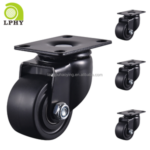 3 Zoll 75mm niedriger Schwerpunkt niedriges Profil schwarze Nylon räder Maschinen wagen Hochleistungs-Lenkräder Nylon rollen - Product Image 1