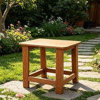 Table d'appoint d'extérieur Adirondack avec étagère de rangement, résistante aux intempéries, pour balcon, jardin, table d'appoint en plastique et bois
