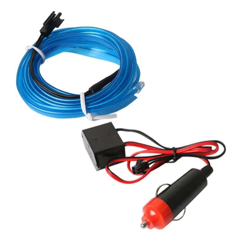 Multi Color Electroluminescent Wire/ Glowing EL Wire Ice 5 Packs Blue Color 3.2mm 3M for Car with Controller EL