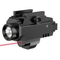Luz LED Multimodo con Láser Rojo, Recargable por USB, Ajustable, Compacta, Luz Auxiliar para Base de Montaje de 20mm y 24mm, Uso en Exteriores