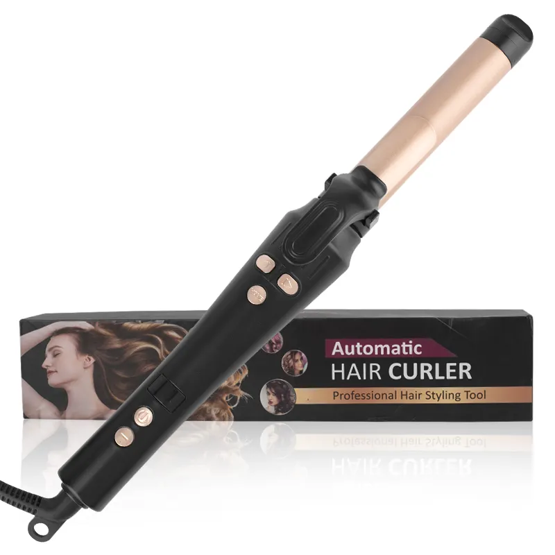 Profession elle klassische Deep Wave Keramik Locken wickler Design rotierenden Haar Lockens tab OEM Hot Sale Großhandel Curling Stick