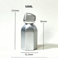 Flacon de parfum personnalisé en verre de 50 ml avec bouchon hexagonal en ABS+PP, pulvérisateur à pompe, étiquette privée OEM & ODM