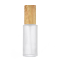 Bentuk datar 30ml 50ml 60ml 100ml topi lukisan kayu kosmetik stoples krim kaca wajah untuk penyemprotan penyimpanan dan tampilan rias