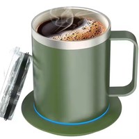 Mug à café intelligent électronique de 12 oz en acier inoxydable 304, alimenté par USB, avec affichage de la température, auto-chauffant, maintien au chaud de 12 à 24 heures