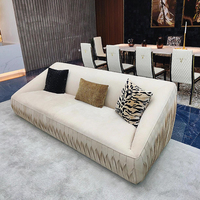 Ensemble de canapés design Furnistyle, canapé d'angle italien, canapé en tissu microfibre, style nordique moderne, structure en bois massif