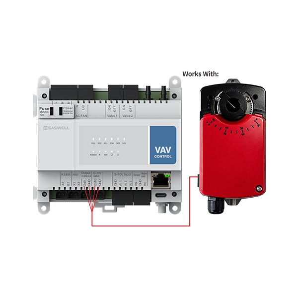 Decoupled BACnet VAV Controller 0-10V Airflow Control Compatible Belimo Siemens Actuator 500Pa DP Sensor Industrial 2-Year