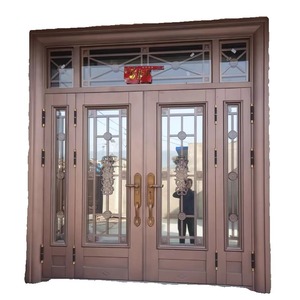 Porte d'entrée moderne à <span class=keywords><strong>double</strong></span> battant en alliage de zinc et verre pour maison individuelle - Product Image 5