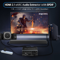 Extracteur audio HDMI 2.1 EARC 4K120Hz 1 entrée 1 sortie, prend en charge VRR ALLM HDCP2.3 ARC EARC pour PS5 Xbox NVIDIA AMD