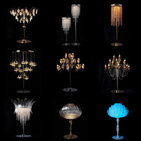 Centre de table de mariage en cristal Floson, lampe dorée éblouissante, centre de table de mariage rechargeable à LED, décoration de table de fête, ornement