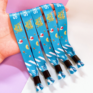 Pulsera de Tela de Poliéster Personalizada con Logotipo para Eventos VIP de Un Solo Uso, Resistente al Agua - Product Image 6