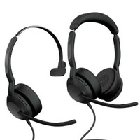Jabra Evolve2 50 Stereo Mono Headset USB-A USB-C Headphone ANC Peredam Kebisingan Headset Kantor untuk Panggilan dengan Mikrofon