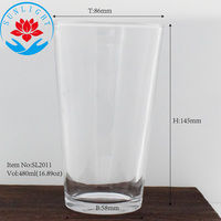 Verres à bière en verre transparent sans plomb, conformes aux normes FDA et LFGB, prix d'usine, 16 oz, avec logo personnalisé