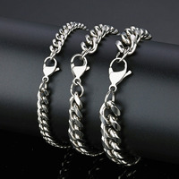 Bracelet cubain en or massif 18 carats de 9 mm pour femmes, hommes et enfants - Fermoir mousqueton tendance - Cadeau pour mariage et fête