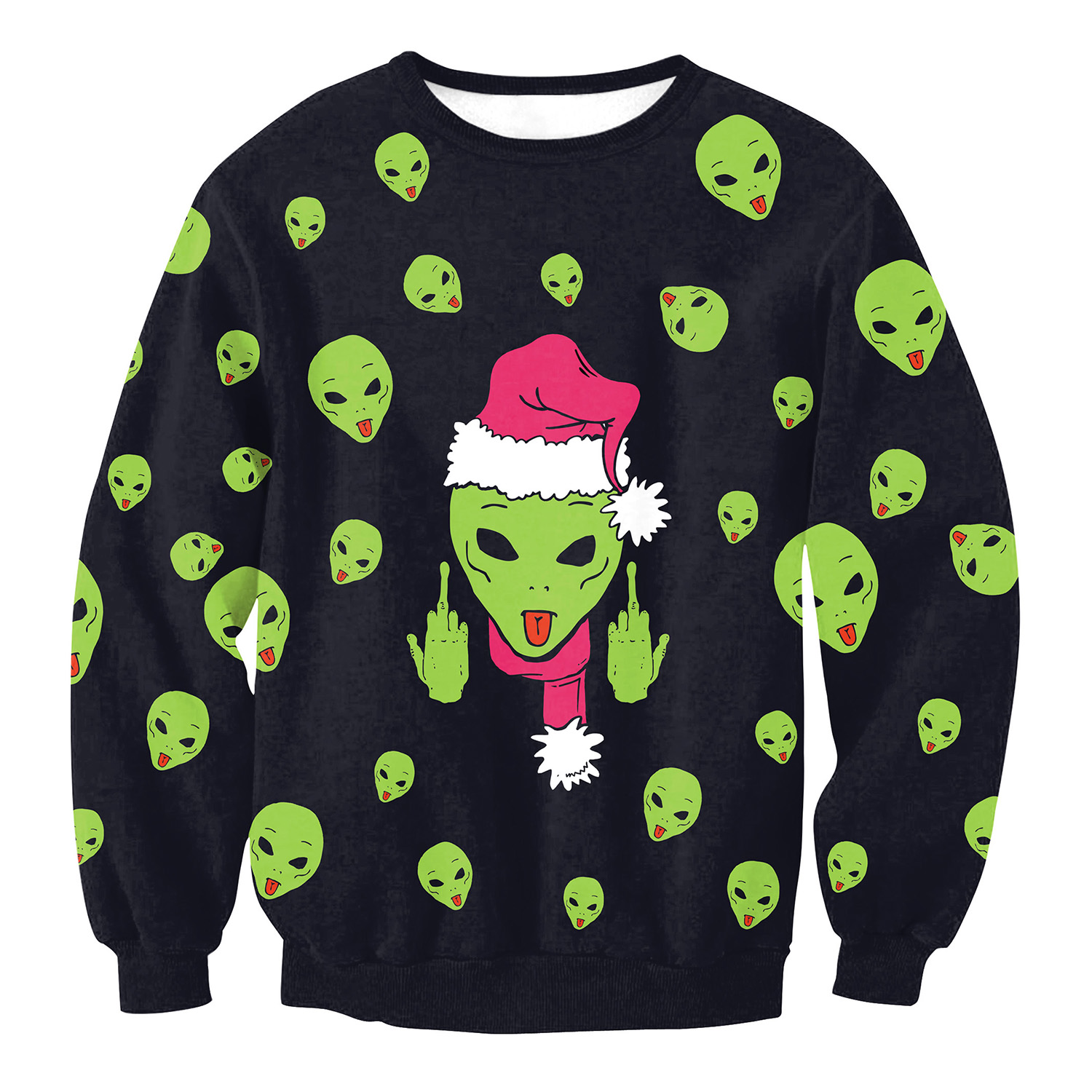 Middle Finger Cat Alien Sweatshirt