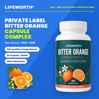 LIFEWORTH - Cápsulas de Naranja Amarga de Marca Privada, Complejo de Extracto de Cítricos de 500 mg, Suplemento para el Apoyo al Metabolismo, 60 Cápsulas, OEM, ODM, GMP