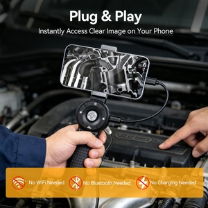 Endoscope de Vidéo Portable à Double Objectif 4,5 mm, Caméra Articulée 360° pour Inspection de Tuyaux de Voiture, Joystick, Compatible Android et iOS - Product Image 3