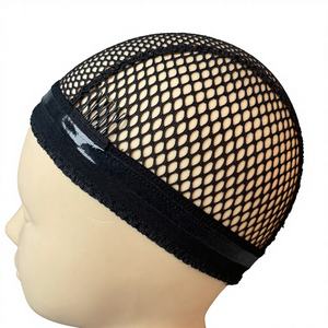 Gorro de Peluca de encaje negro reutilizable ajustable con 3 Clips gorro de tejido de malla de ganchillo elástico para pelucas de ganchillo DIY - Product Image 1