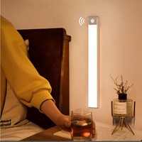 Détecteur de mouvement, Mini autocollant magnétique intelligent fonctionnant sur batterie, aluminium 10 LED sous la batterie de l'armoire
