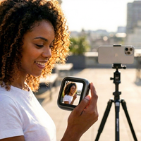 Écran d'affichage magnétique pour smartphone avec fonction selfie, moniteur de caméra arrière sans fil à latence nulle pour l'enregistrement de vlogs avec télécommande de déclenchement