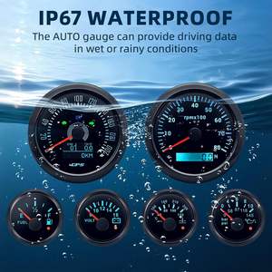 Nouveau compteur de vitesse GPS SX-TECH 6 pour bateau, 3-3/8 pouces, 200 km/h, avec tachymètre, pression d'huile/niveau de carburant, température de l'eau, voltmètre, jauge automobile - Product Image 4
